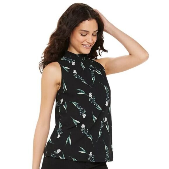 Women's Apt. 9 Ruffled High‎ Neck Tank XL NWOT - Picture 1 of 8